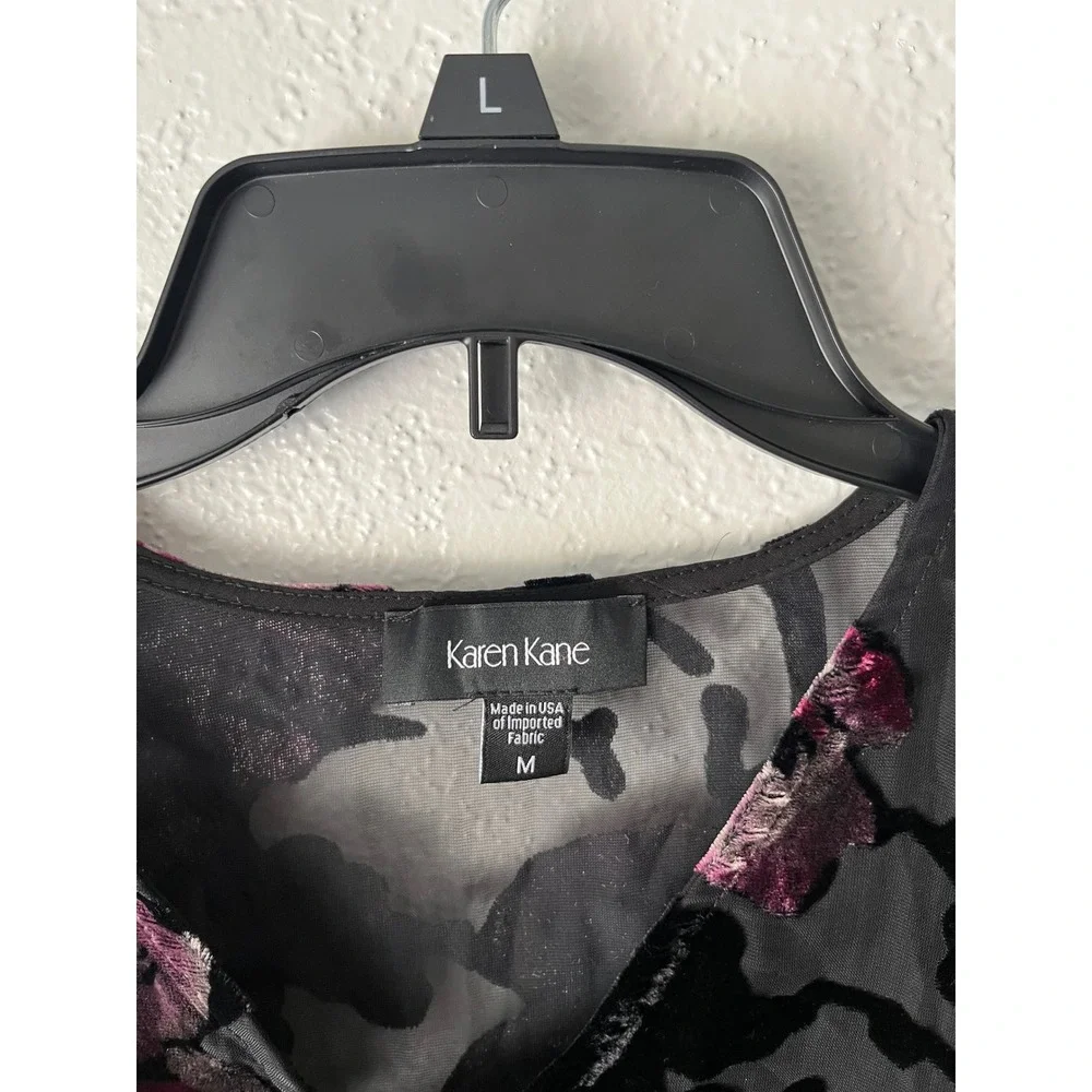 Dark Romantic Floral Velvet Burnout Top Medium Whimsigoth Fairy Grunge Witchy